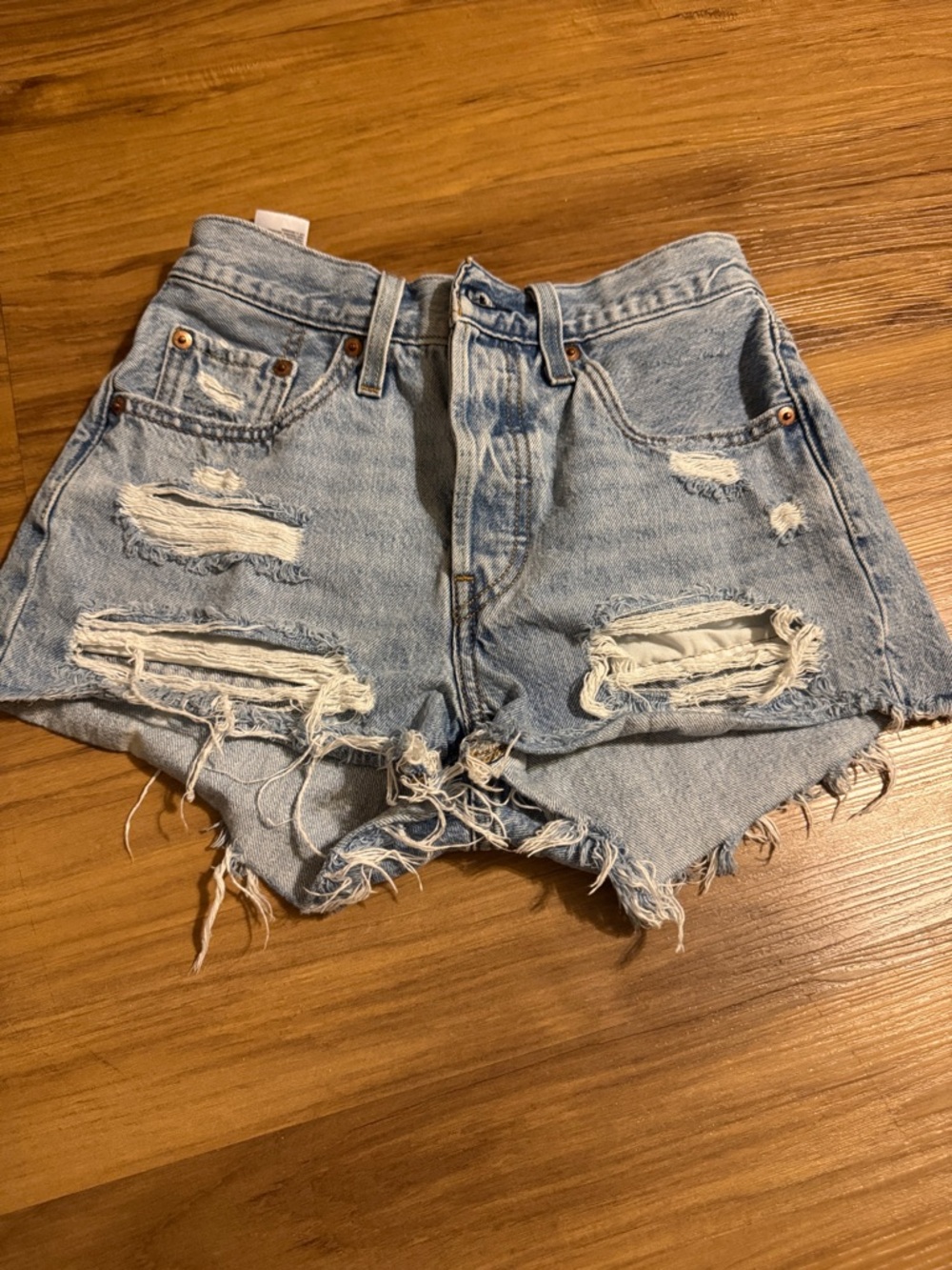 Women’s Levi Strauss & Co Light Blue Distressed Denim Shorts